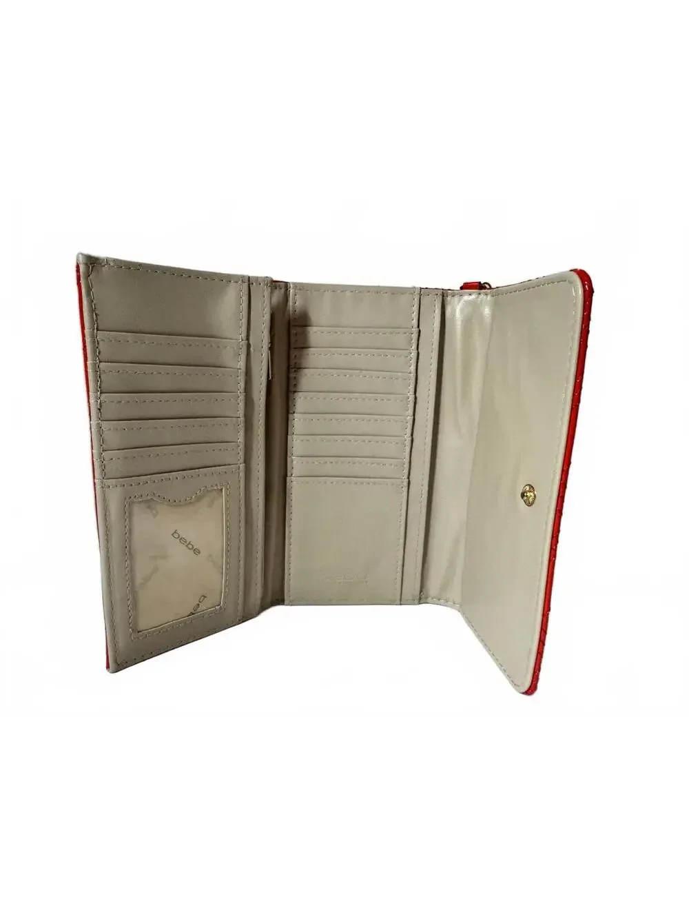 bebe Cameron BShine Trifold Wristlet Wallet in Tomato Red - NWT!